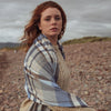 Oversized Merino Scarf Natural Sky blue Cornflower