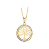10K Gold Cz Round Tree Of Life Pendant