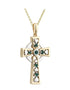 14K Gold Emerald Celtic Cross