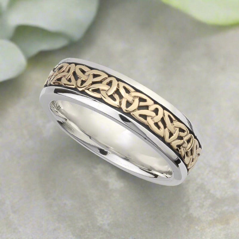 Solvar Ladies Silver & Gold Trinity Knot Ring
