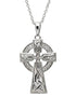 Large Celtic Stone Set Trinity Knot Silver Cross