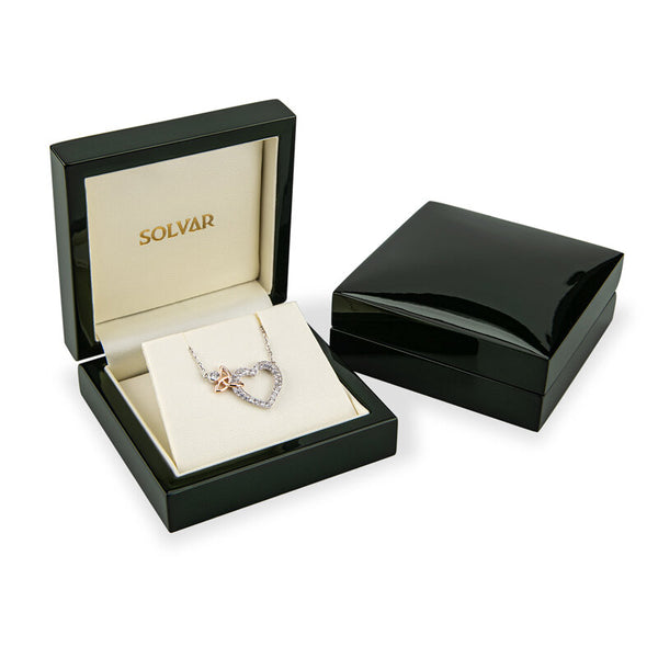 Sterling Silver Celtic Crystal Heart Necklet