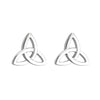 14K White Gold Small Trinity Knot Stud Earrings