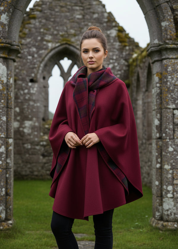 Jimmy Hourihan Classic Claret Wool Walking Cape