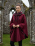 Jimmy Hourihan Claret Wool Walking Cape (No Pockets)