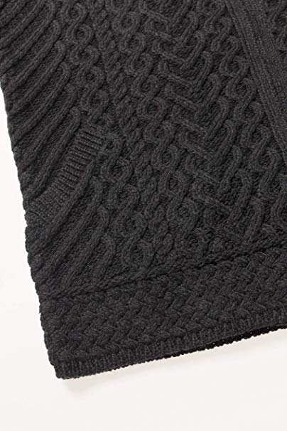 Aran Heart Design Zip Charcoal Cardigan - Skellig Gift Store