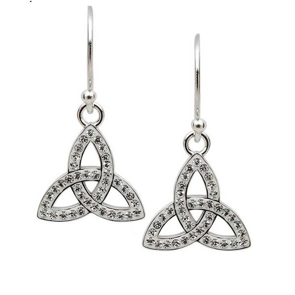 Swarovski Crystal Silver Trinity knot Drop Earring