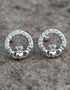 Swarovski Crystal Sterling Silver Claddagh Earrings