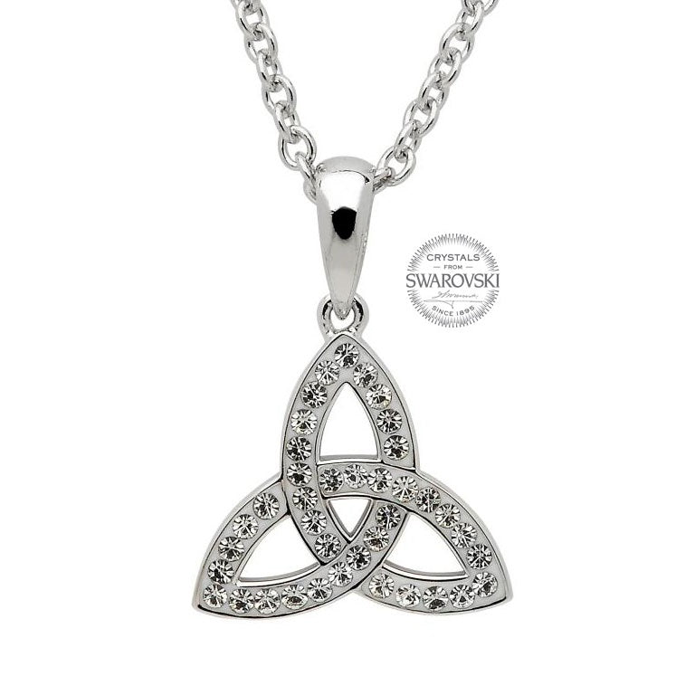 Celtic Trinity Knot Necklace Embellished With Swarovski Crystals