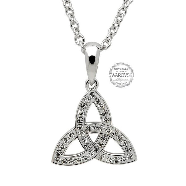 Celtic Trinity Knot Necklace Embellished With Swarovski Crystals