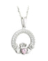 October Birthstone Claddagh Necklace