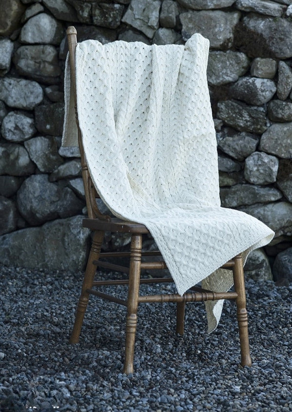 Aran Honeycomb Blanket | Natural