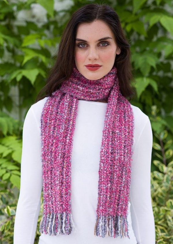 Mucros Mohair Pink Mix Scarf