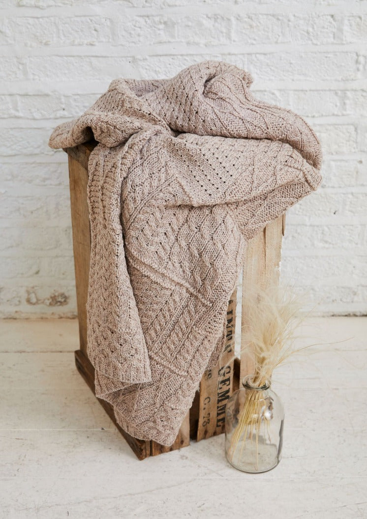 Aran Patchwork Blanket | Wicker