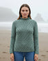 IrelandsEye Women's Trellis Aran Sweater | Ocean Mist
