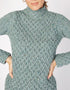 IrelandsEye Women's Trellis Aran Sweater | Ocean Mist