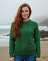 IrelandsEye Women's Aran Sweater | Green Marl