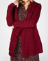 IrelandsEye Women's Waterfall Aran Cardigan | Claret