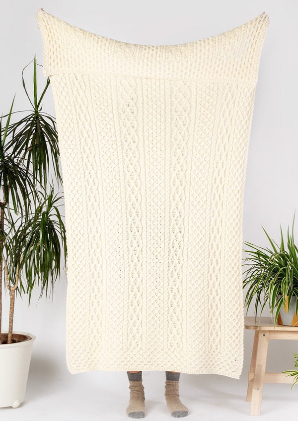 Irelands Eye Natural Aran Throw