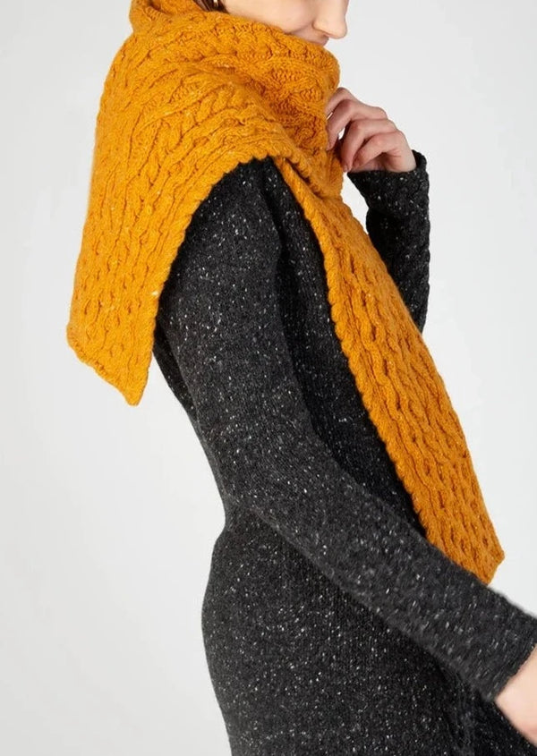 Aran Luxe Scarf | Mustard