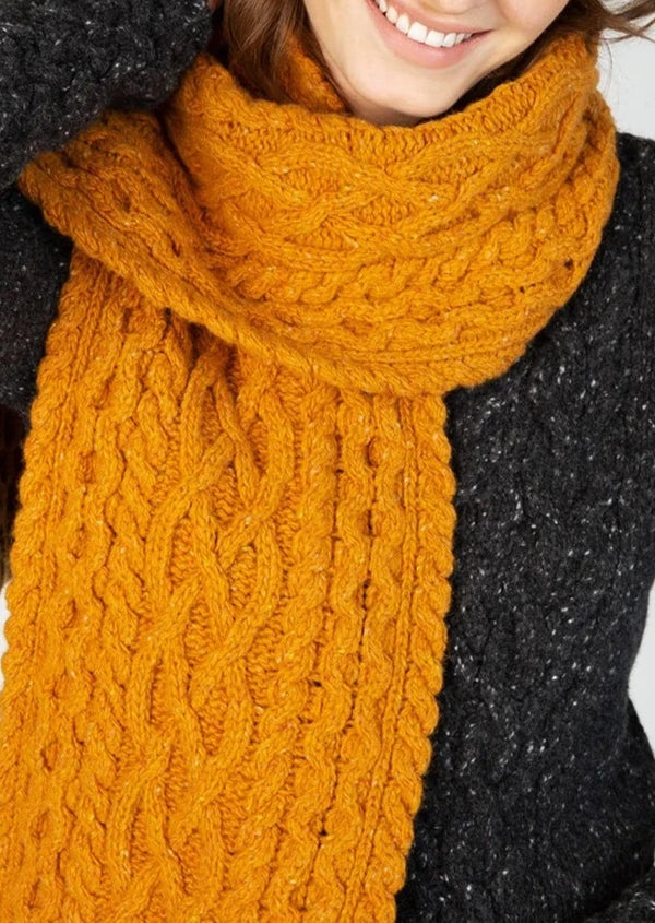 Aran Luxe Scarf | Mustard