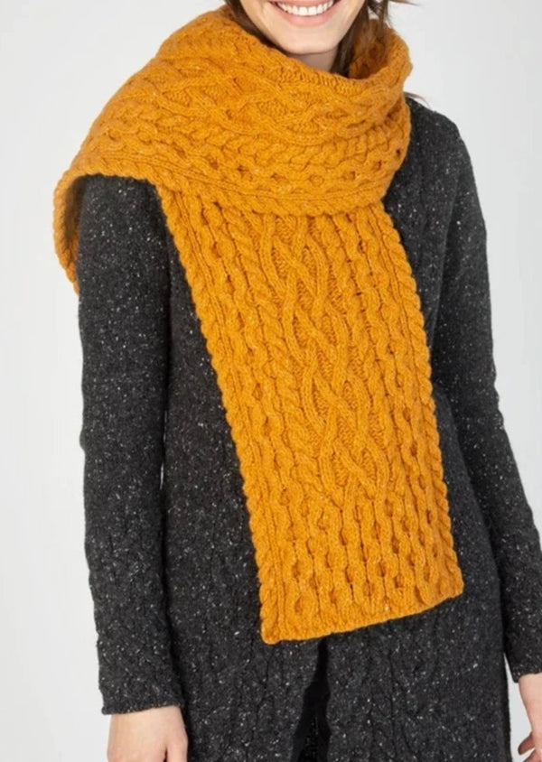 Aran Luxe Scarf | Mustard