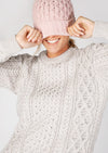 Irelands Eye Pink Mist Luxe Aran Hat