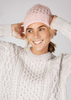 Irelands Eye Pink Mist Luxe Aran Hat
