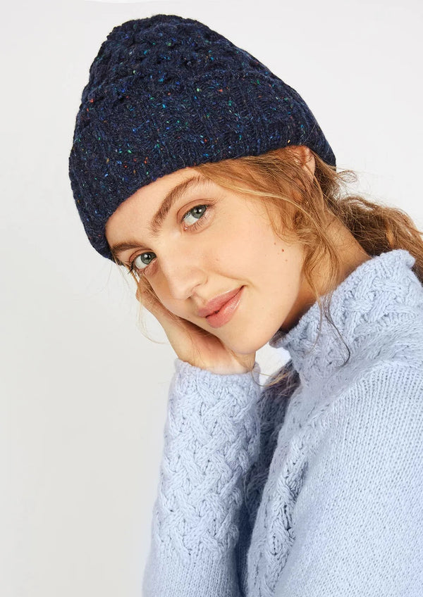 Luxe Aran Hat | Rich Navy