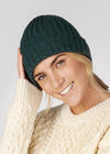 Irelands Eye Green Ribbed Merino Hat