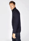 Irelands Eye Navy Dromore Troyer Aran Sweater