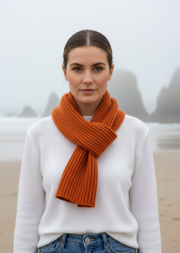 Luxe Ribbed Scarf Terracotta