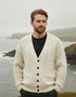 Aran V-Neck Cardigan | 100% Merino Wool | Natural