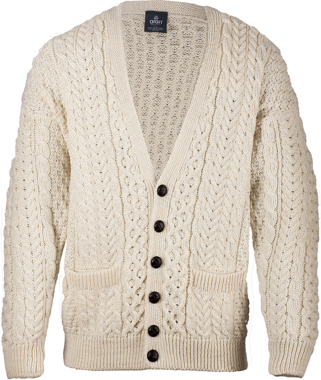 Aran Woollen Mills Merino Wool V-Neck Cardigan