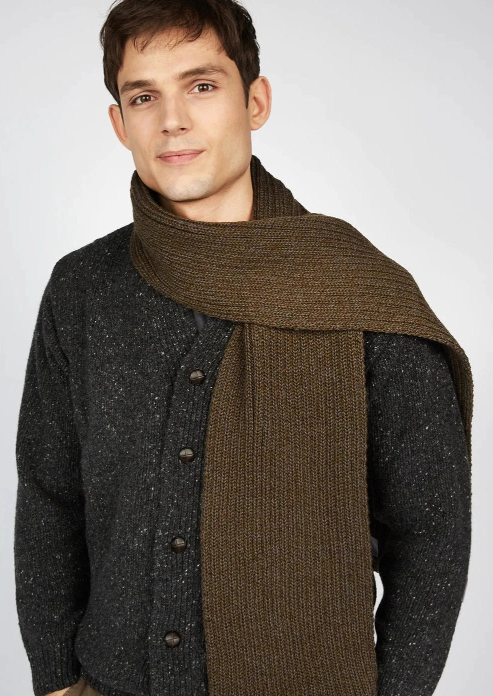 Ribbed Merino Scarf | Forest Marl