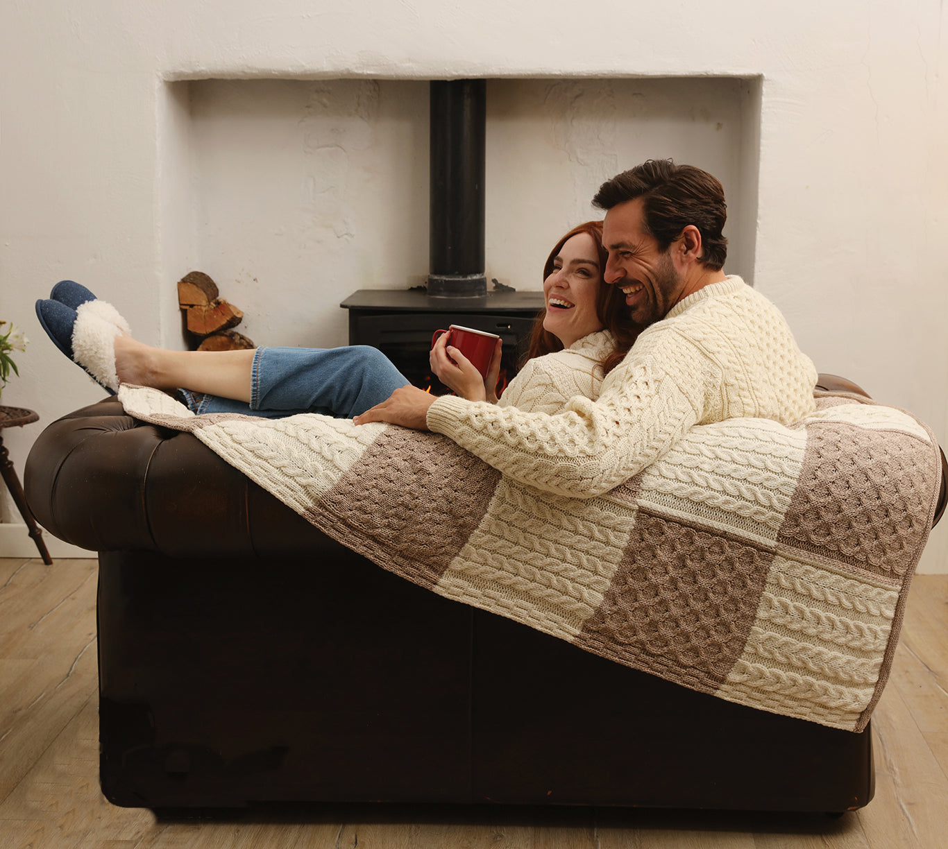 Aran Patch Blanket | Beige