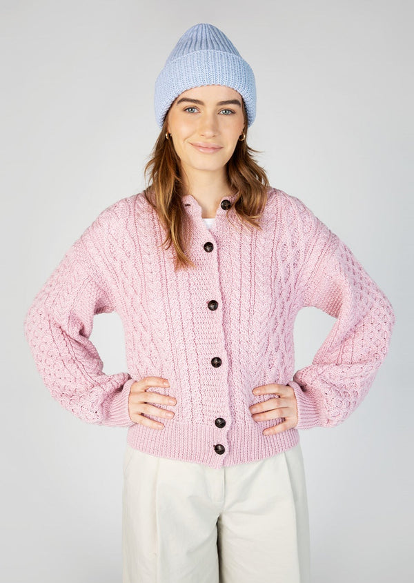 Ice Blue Chunky Knit Aran Hat
