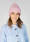 Pale Pink Chunky Knit Aran Hat