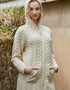 Aran Hooded Cardigan With Celtic Knot Zipper | Natural