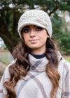 Aran Oatmeal Cable Peak Hat