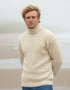 Aran Merino Polo Neck Sweater | Natural