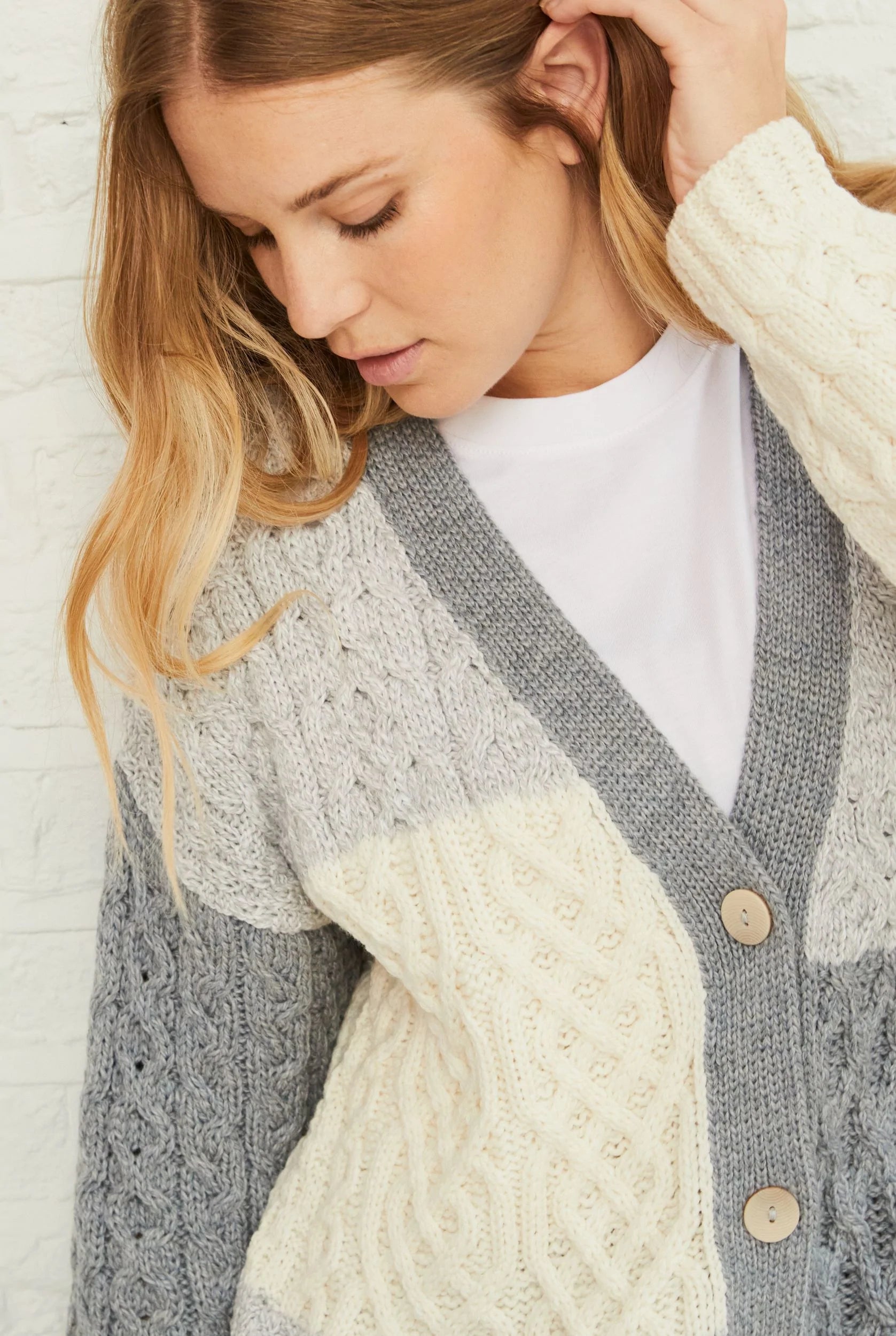 Howth Aran Cardigan - Dawn