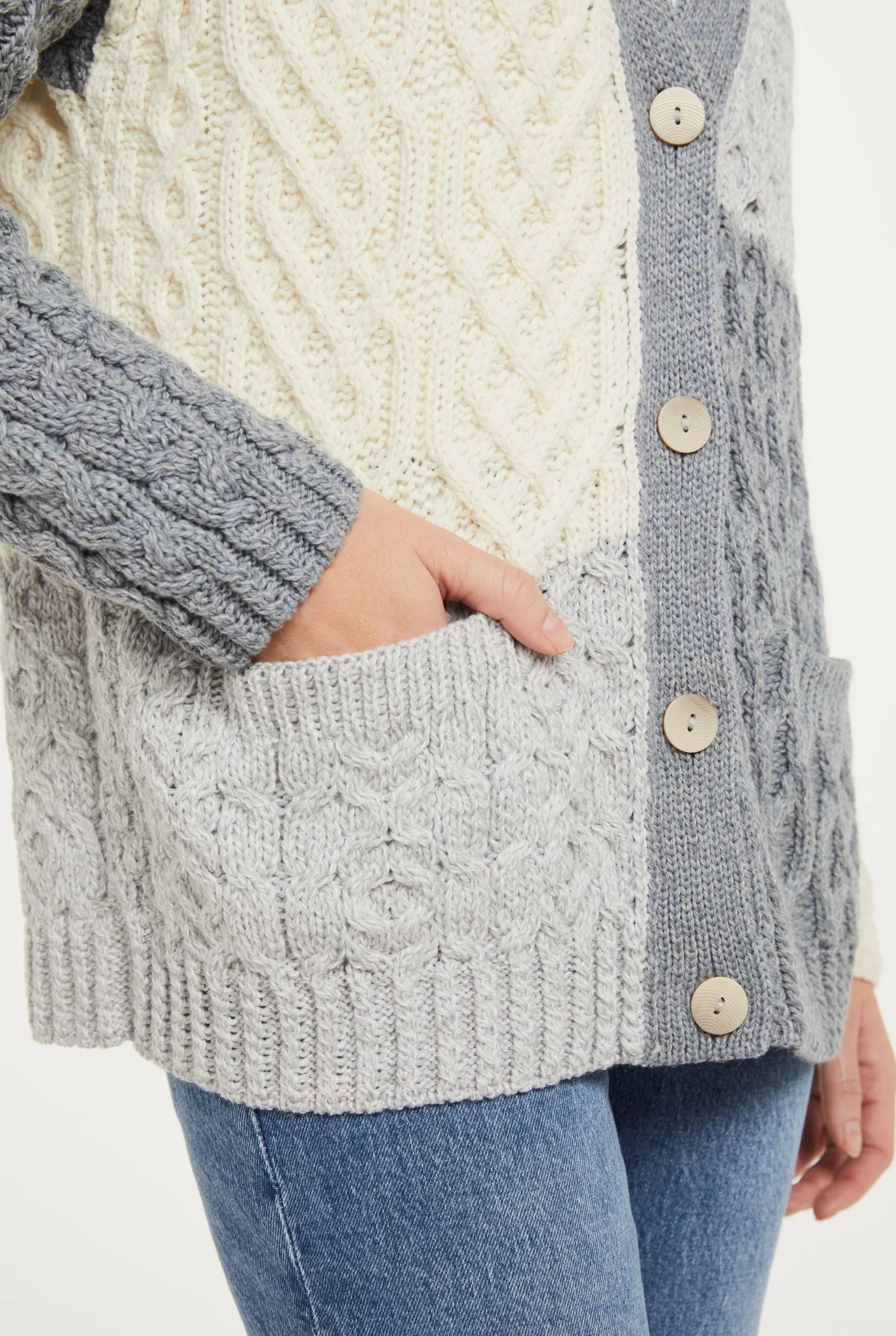 Howth Aran Cardigan - Dawn