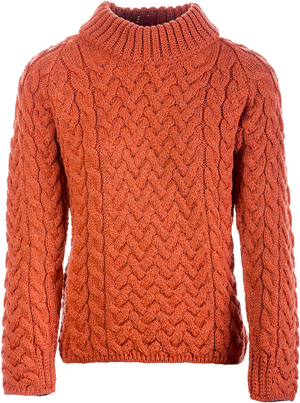 Aran Crafted Crew Neck Coral Sweater
