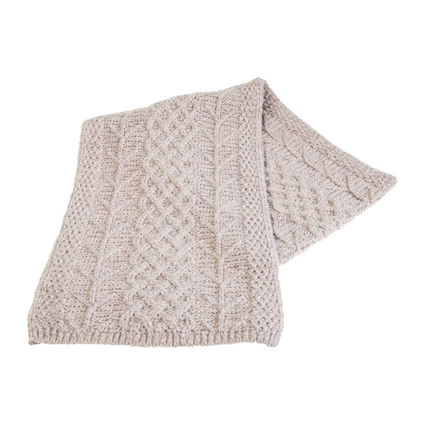 Tree of Life Aran Merino Oatmeal Scarf