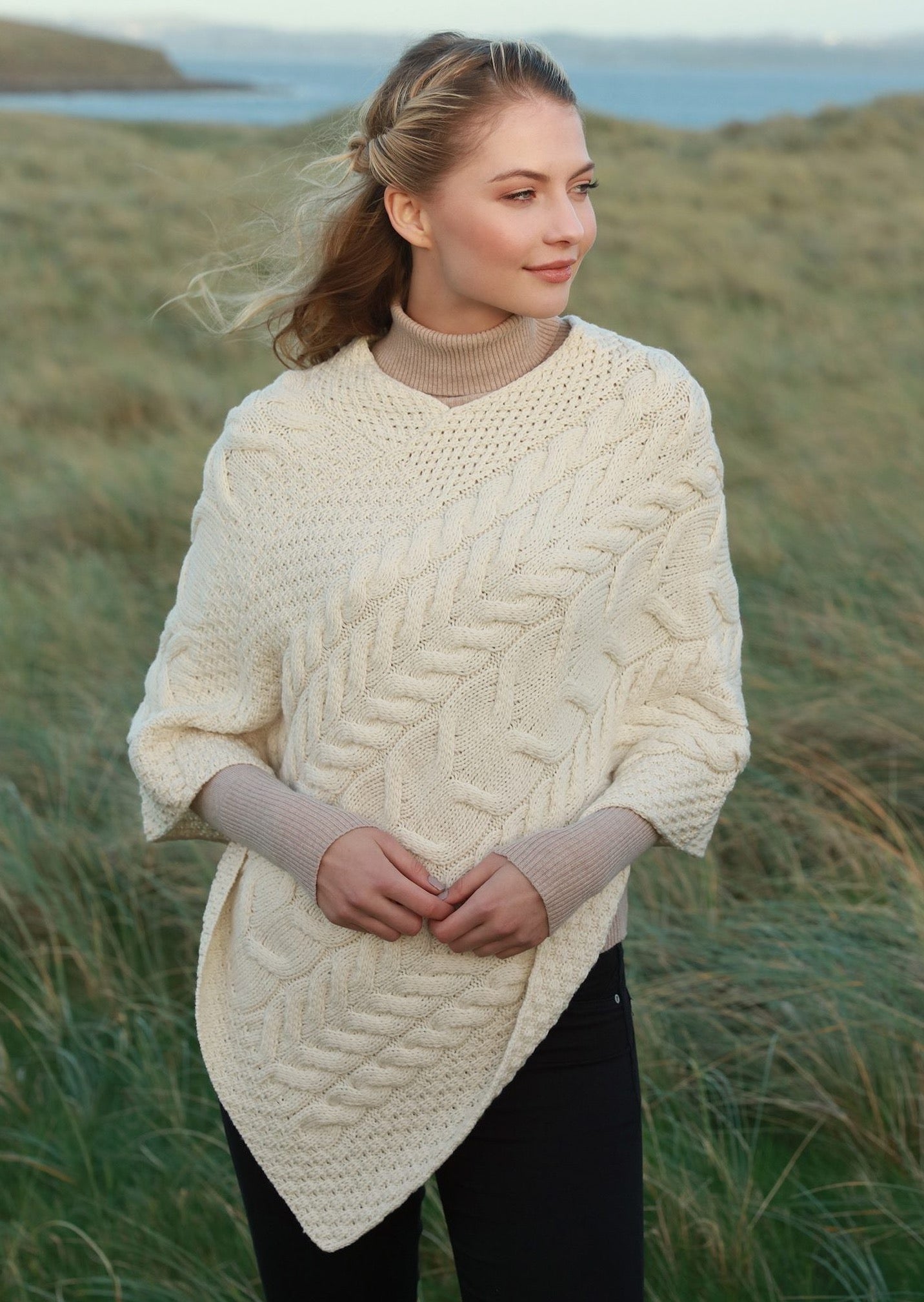 Aran Super Soft Merino Wool Poncho
