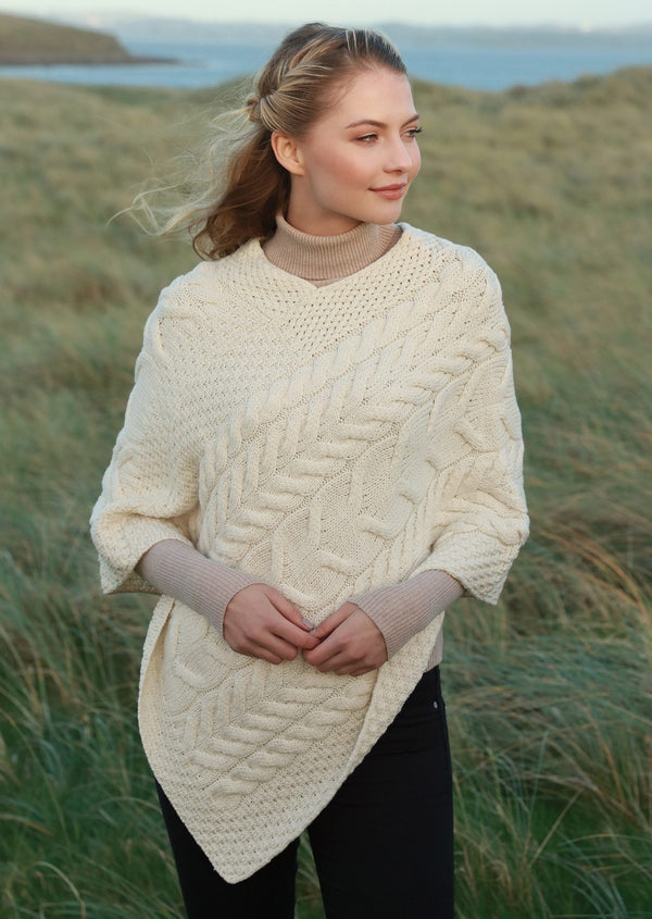 Aran Super Soft Merino Wool Poncho