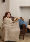 Aran Celtic Honeycomb Blanket Throw