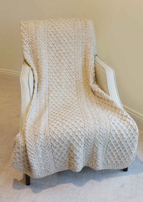 Aran Celtic Honeycomb Blanket Throw