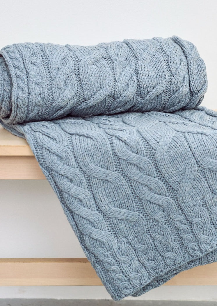 Aran Supersoft Blanket | Ocean Grey